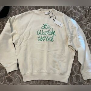 New CLARE V Le Weekend Sweatshirt XS